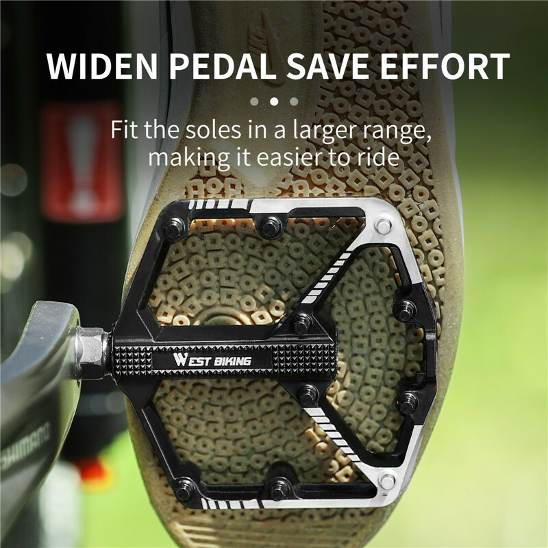 WEST BIKING Bike Pedals DU Bearing 9/16″ Aluminum Cycling Bicycle Pedals Black