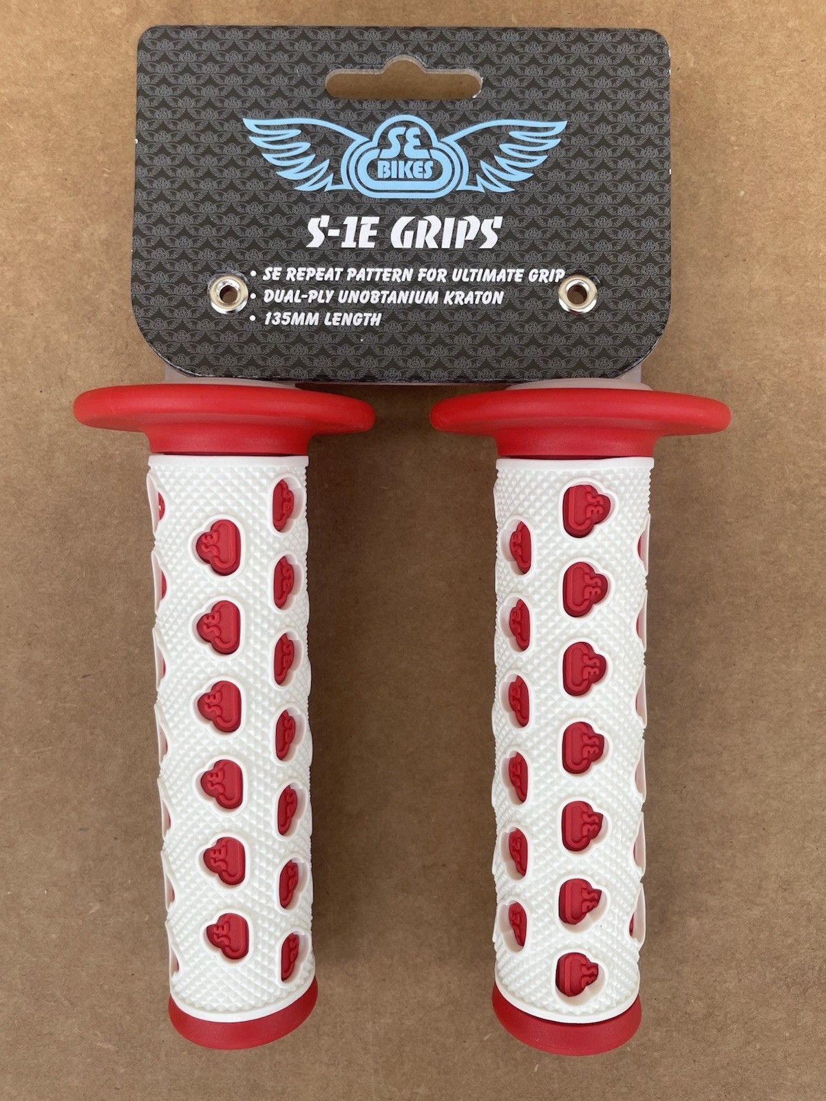 SE Racing S-1E Handlebar Flanged Grips BMX Red / White