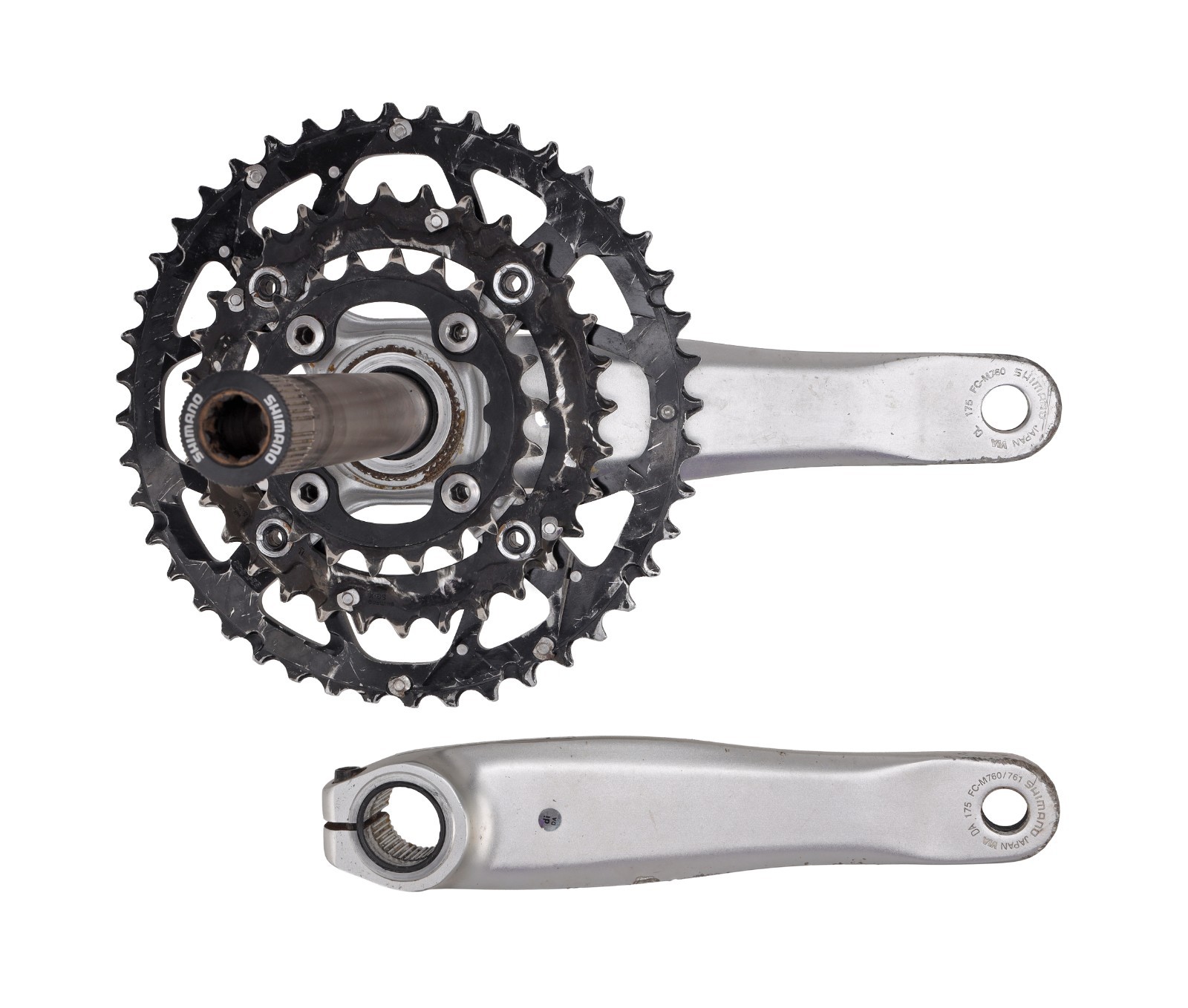 Shimano Deore XT 3x 9 Spd FC-M760 Mountain Bike Crankset 175mm 44/32/22T w/ BB