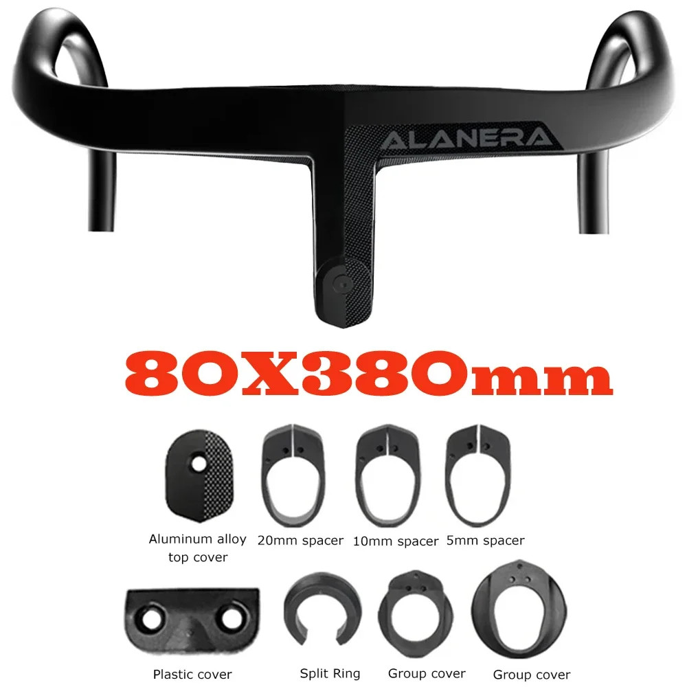 28.6mm Road Bike Cockpit Full Internal Cable Integrated Handlebar 360-440mm