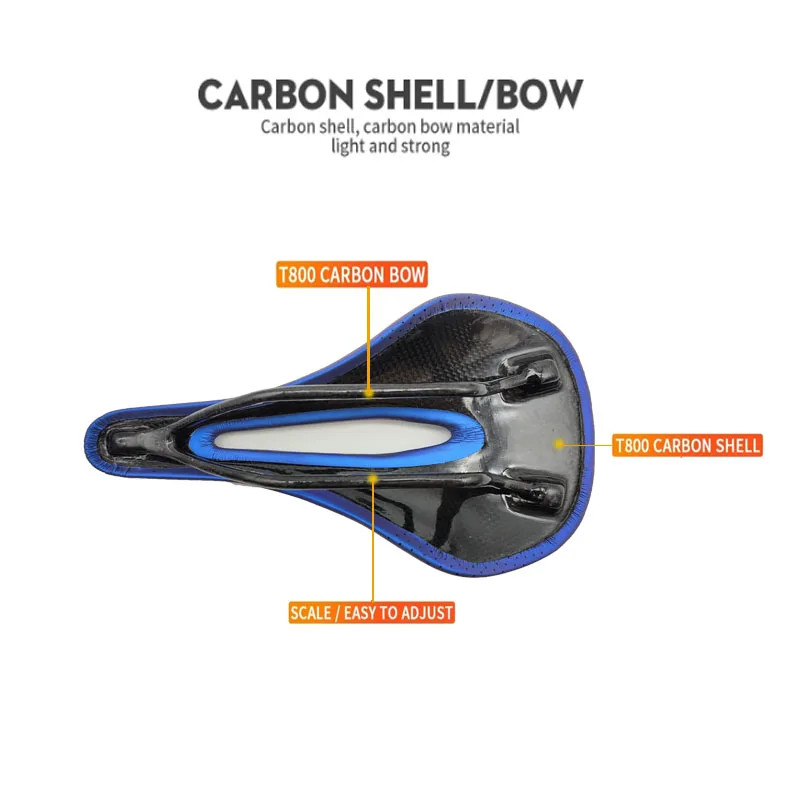 Carbon Fiber Road MTB Cycling Bicycle Saddle Leather Soft Seat Cushion Saddle