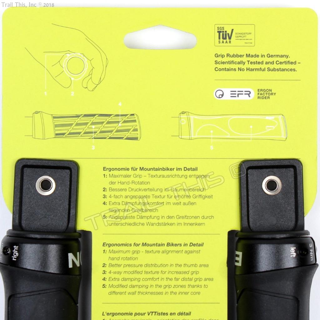 Ergon GE1 Evo Large Ergo Lock-On Handlebar Bike Grips MTB / Enduro Bike – Black