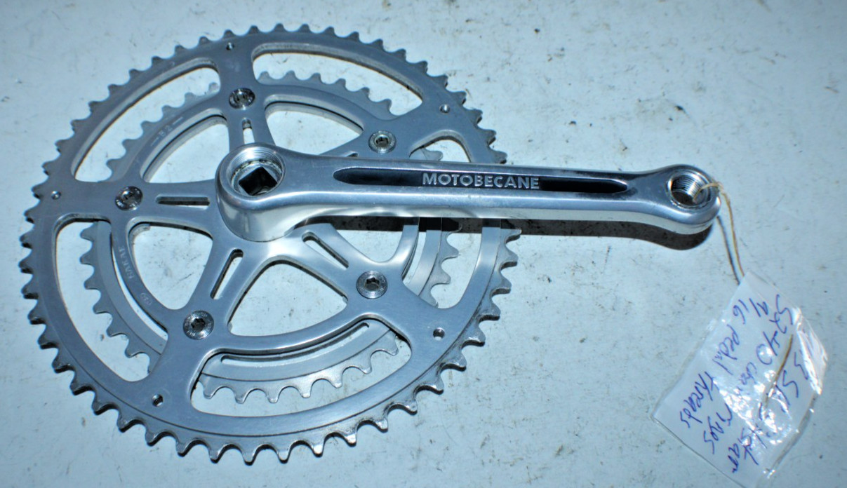 1973 Motobecane SR Silstar Drive Side Crank Arm Silver 170mm 40/52T Japan JIS :)