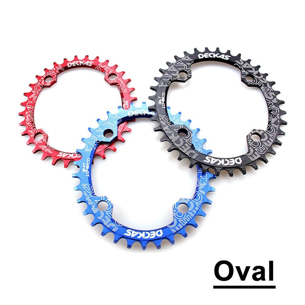 Bike Narrow Wide Round Oval Chainring Chain Ring BCD 104mm 32/34/36/38T DECKAS