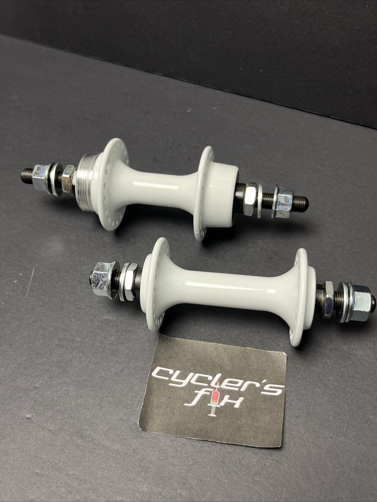 36h Low Flange White Alloy Bmx Hub Set freewheel fit: Gt Powerlite Suzue Haro*