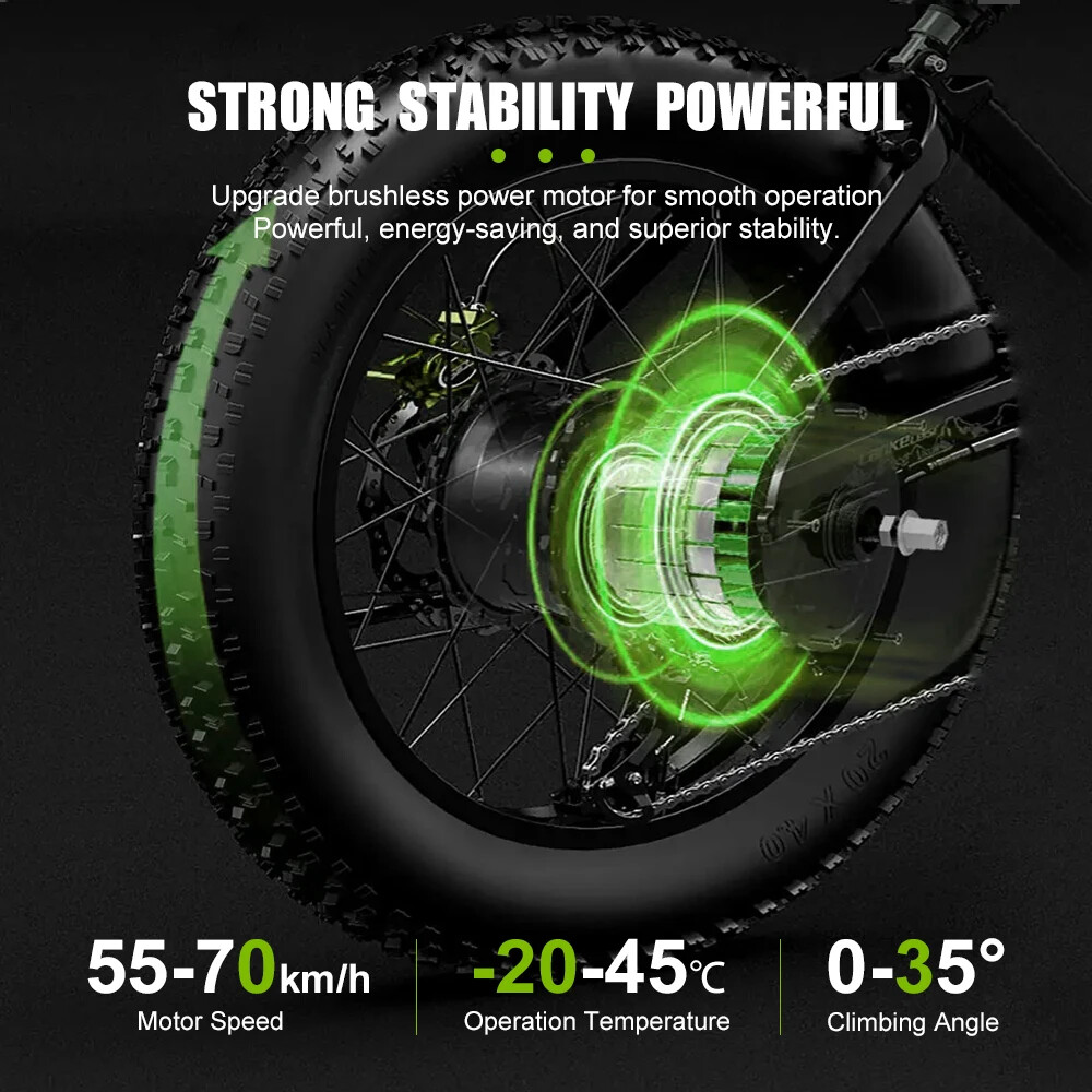 20 24 26 Inch 48V 2000W Snow E-bike Fat Brushless Gearless Rear Wheel Hub Motor