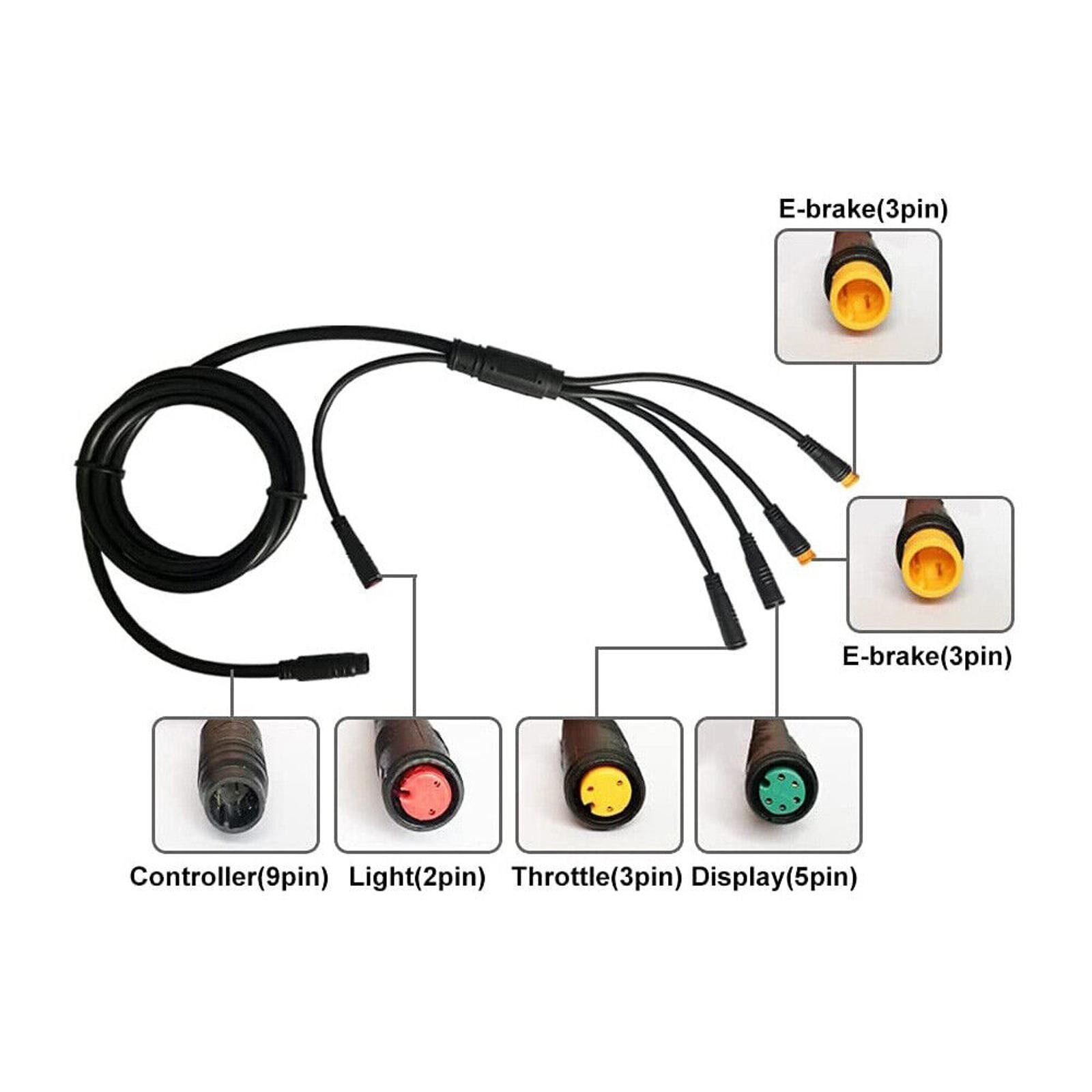 Electric Bicycle E-bike Integration Cable Waterproof 1 to 5 For KT Controller a