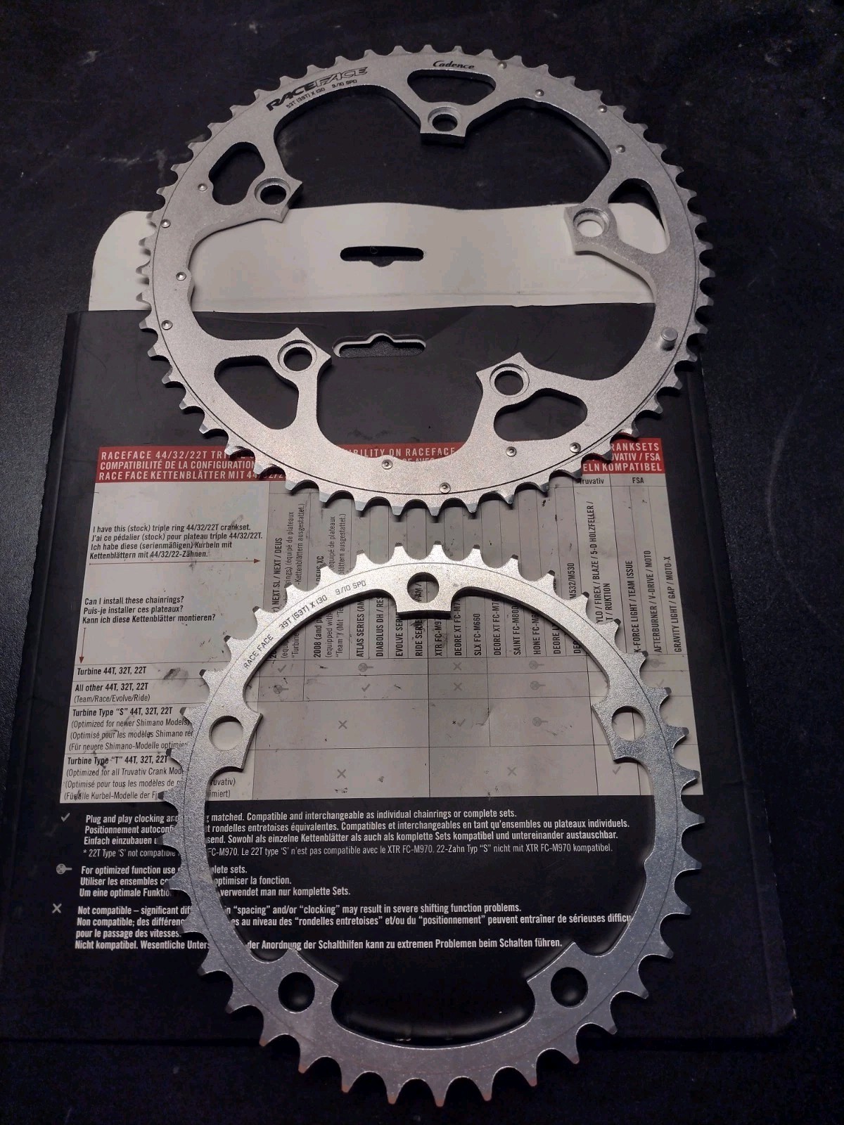 Nos Nib Race Face Silver Road Chainring Set 53/39