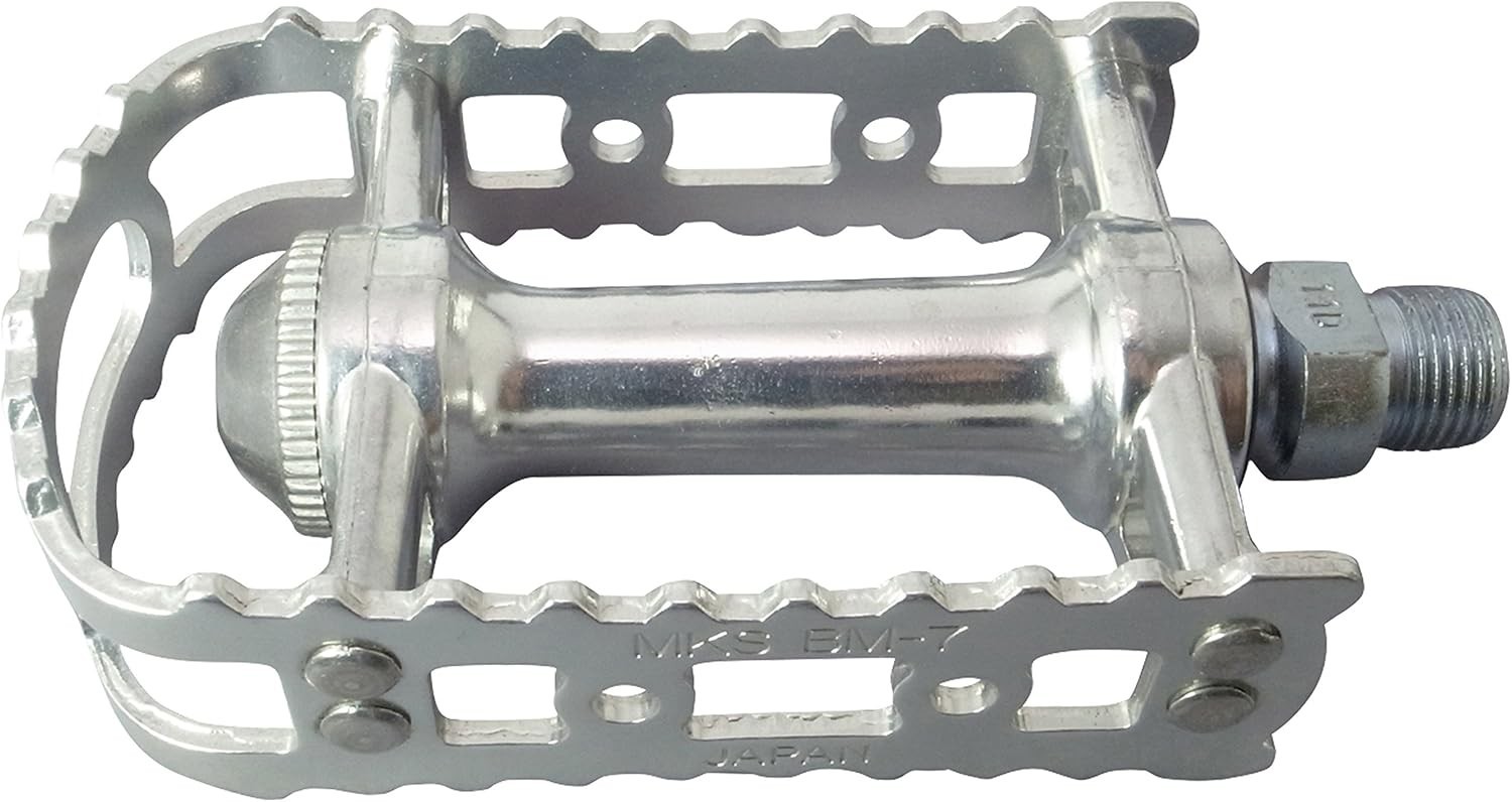 MKS BM-7 Pedals Pair Silver Vintage Style Made in Japan Bicycle Pedal Set