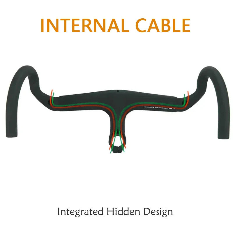 Carbon 380-440mm Internal Wiring Integrated Drop Bar 28.6mm with Bike spacer