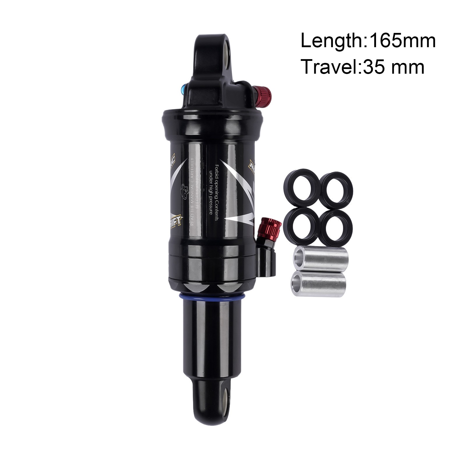 165/190/200mm Mountain Bike Bicycle Air Suspension Rear Shock w/ 3-Step Lockout