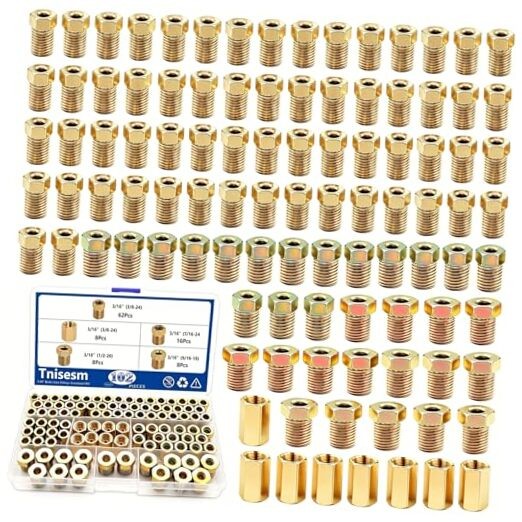 102Pcs 3/16″ Brake Line Fittings Assortment Kit,3/8 Inch-24 102PCS-3/16“