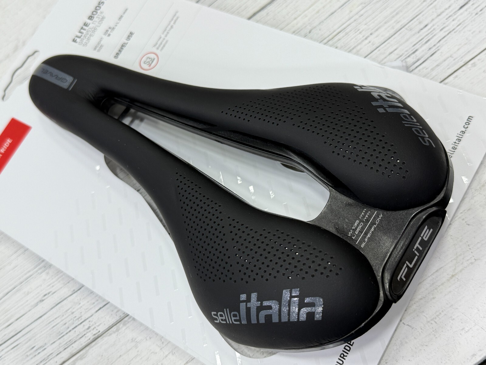 Selle Italia Flite Boost Gravel S3 TI316 Superflow Saddle (Black)
