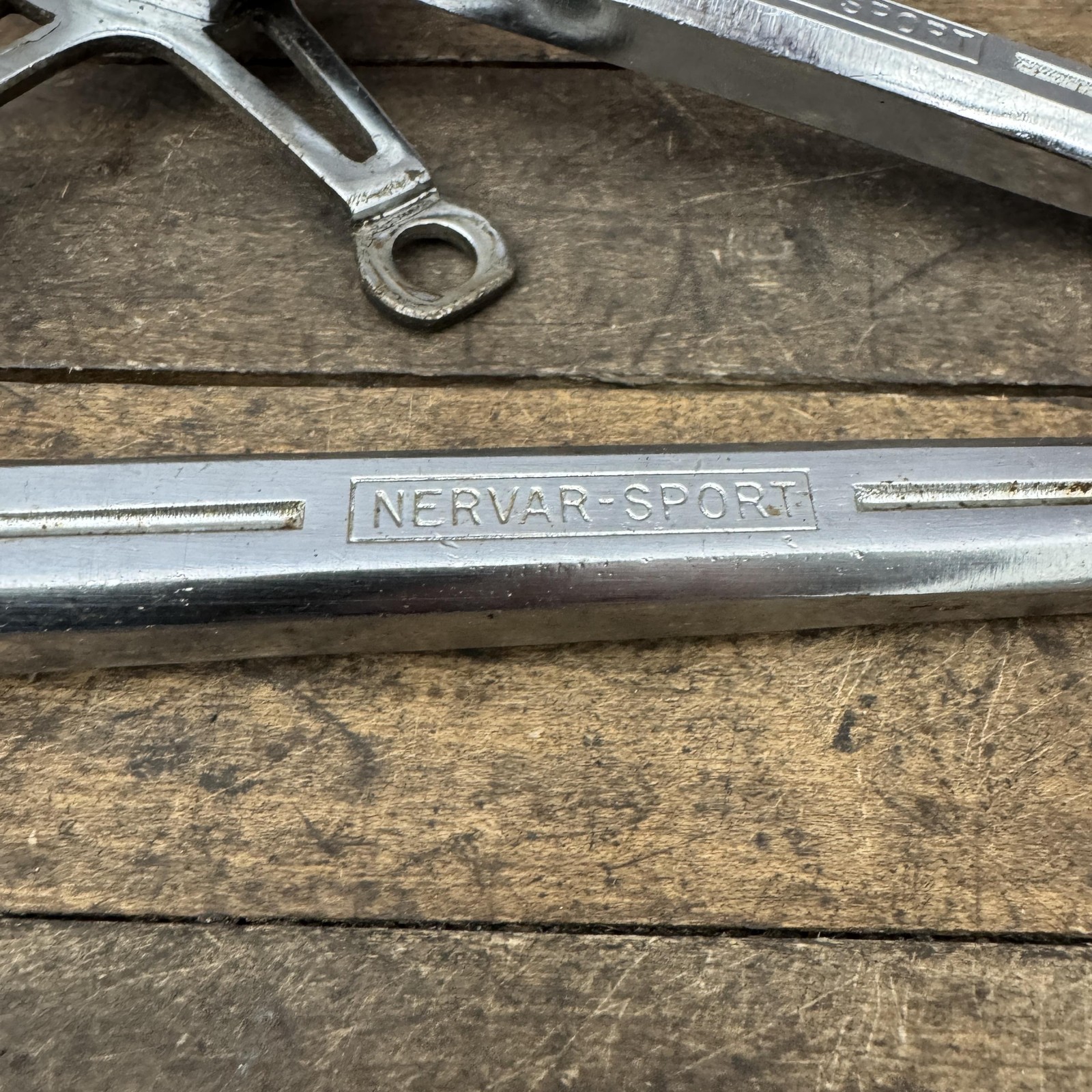 Vintage Nervar Sport Crankset Steel 128 BCD Square Taper Chrome France 5-Bolt