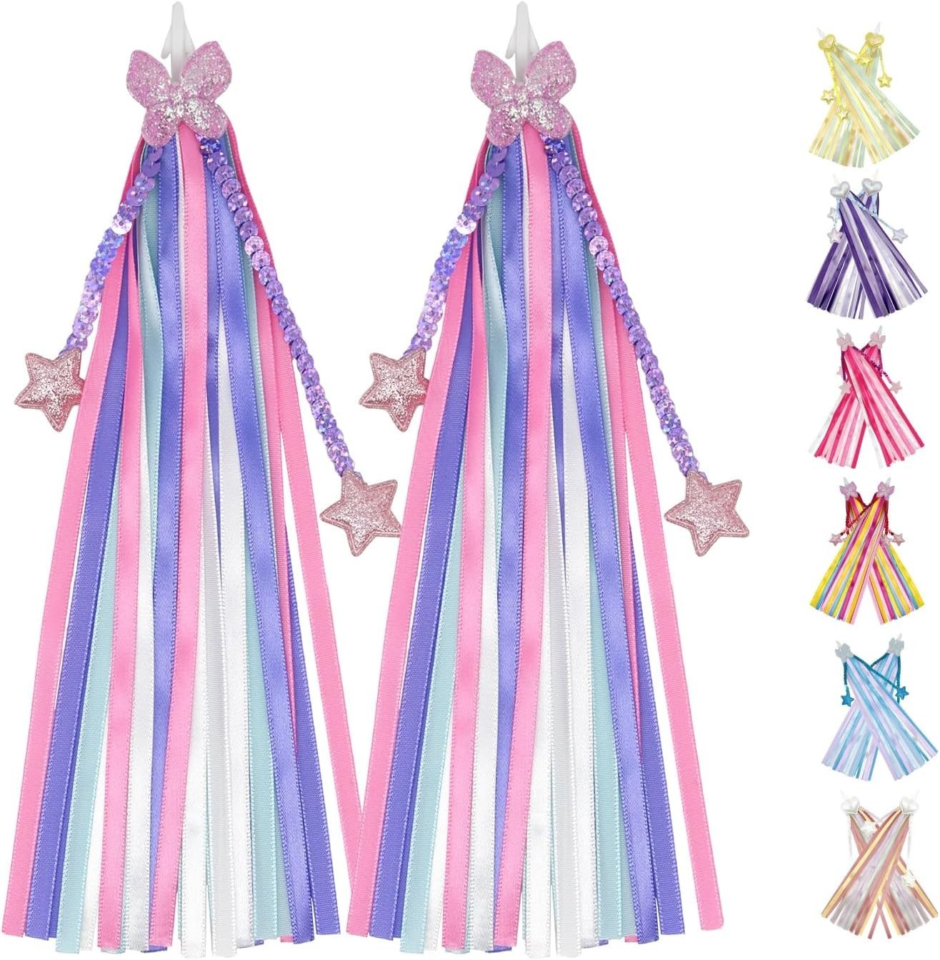 1 Pair Bike Streamers, Kid’s Bike Tassels, Bicycle Handlebar Streamers Colorf…