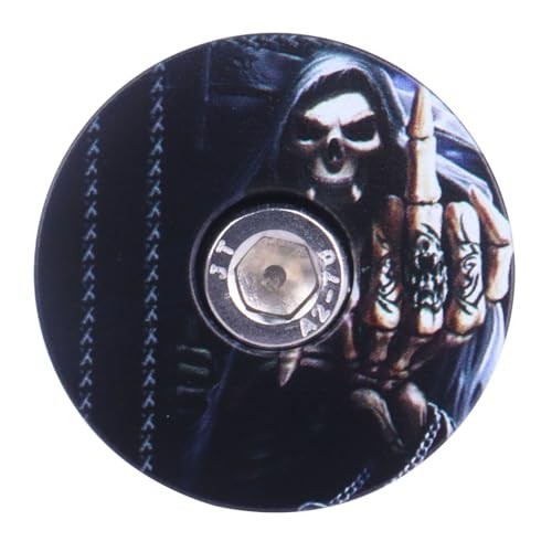 Aluminum Alloy Headset Top Cap, 1-1/8 Inch with M6x35mm Stainless Death sickle