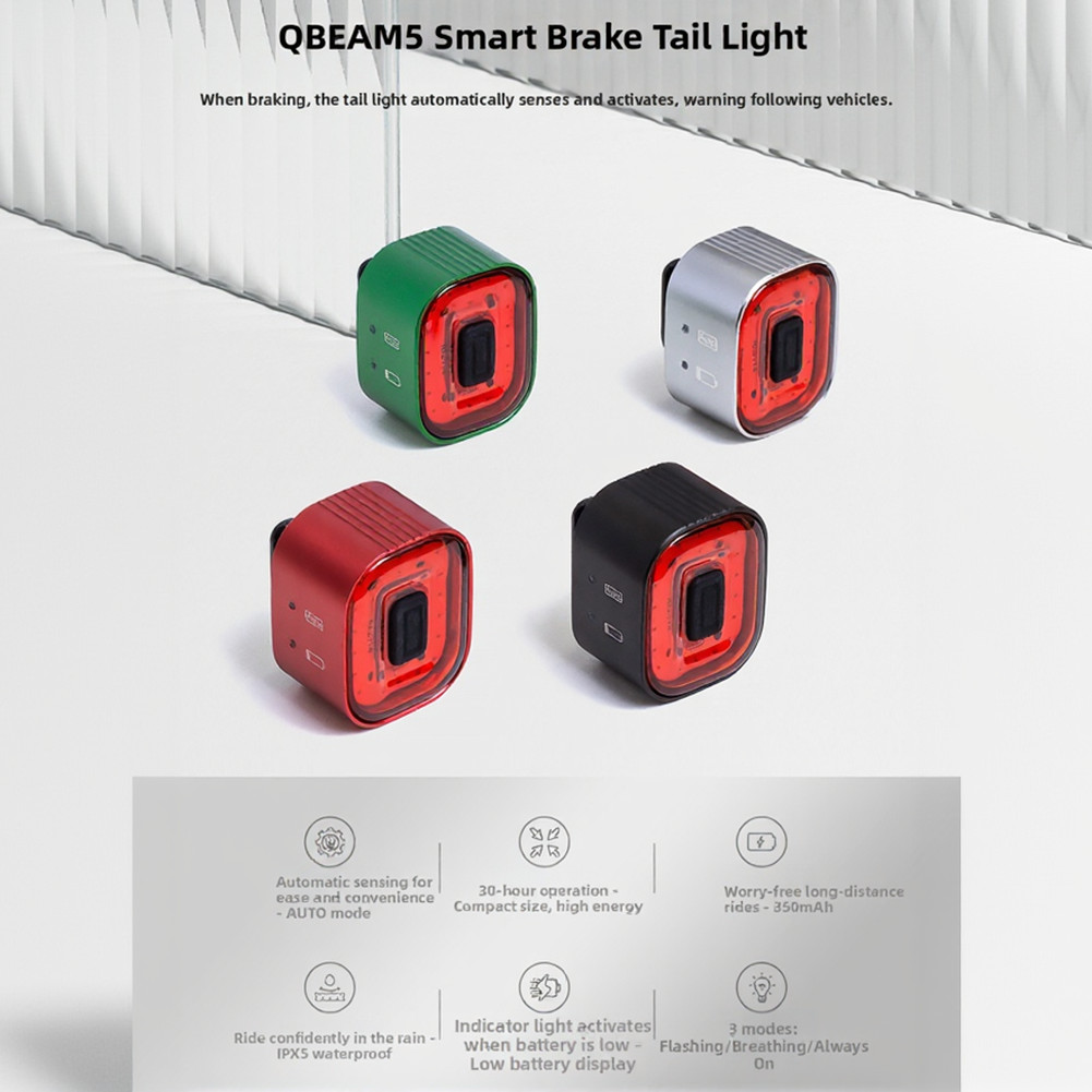 Auto Sensing Taillight for Bikes USB Rechargeable Bright LED All Weather