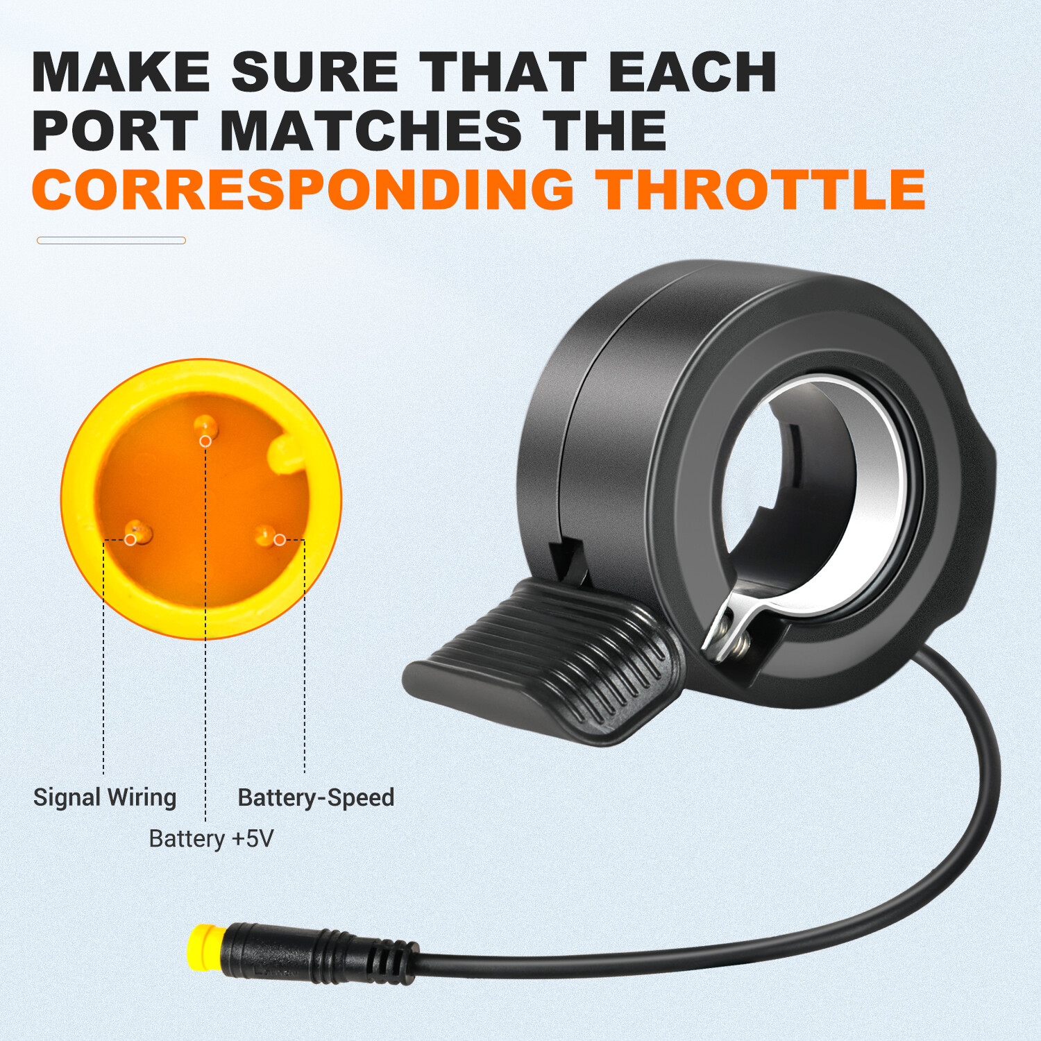 Addmotor Thumb Throttle Accelerator 3PIN Finger Speed Control Assembly for Ebike