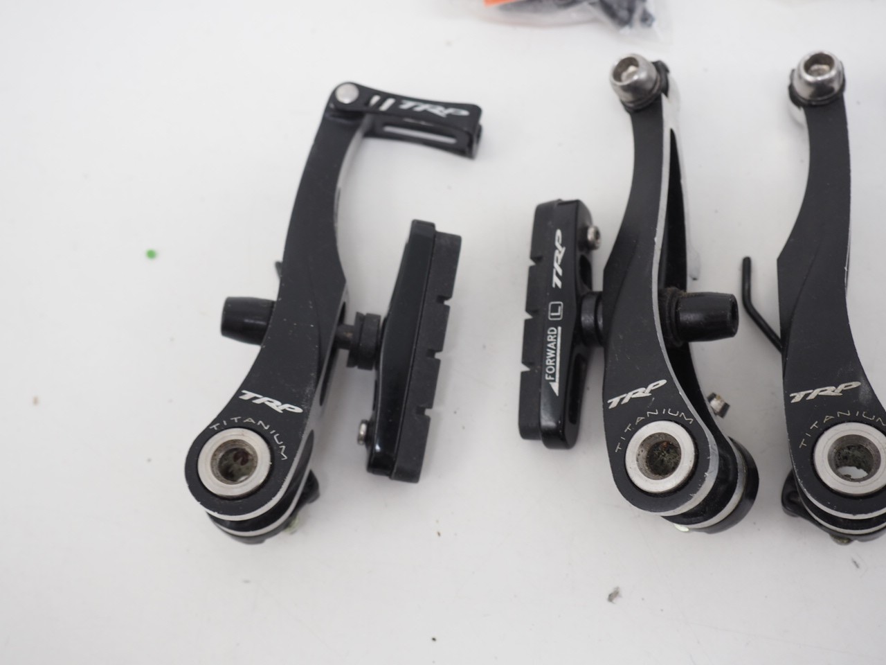 TRP CX9 Titanium Linear Pull Cyclocross V-Brakes Black/Silver Front and Rear Set