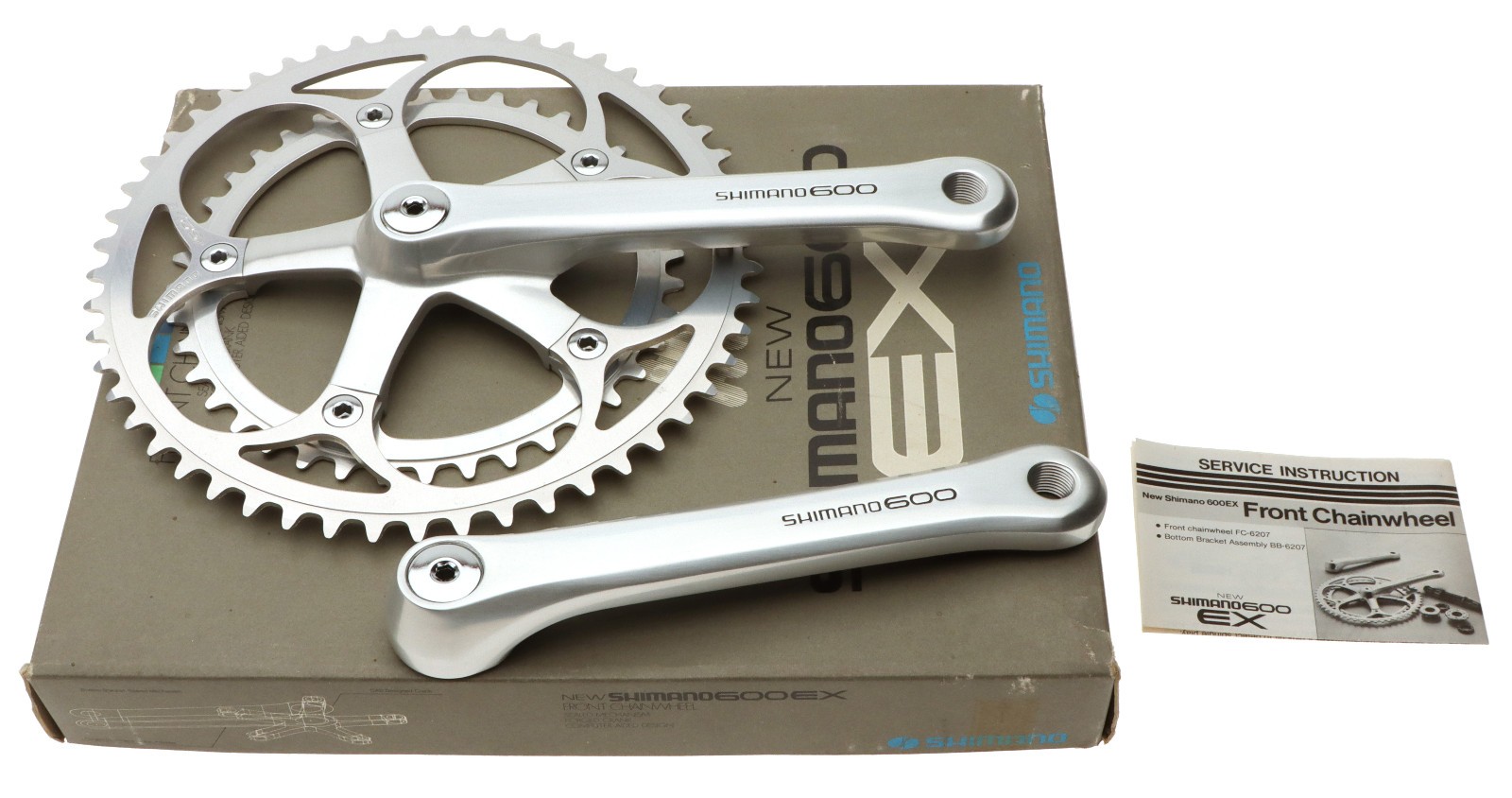 Shimano 600 EX FC-M6207 6 Speed Road Crank 165mm Silver 52/42 NOS NEW VINTAGE