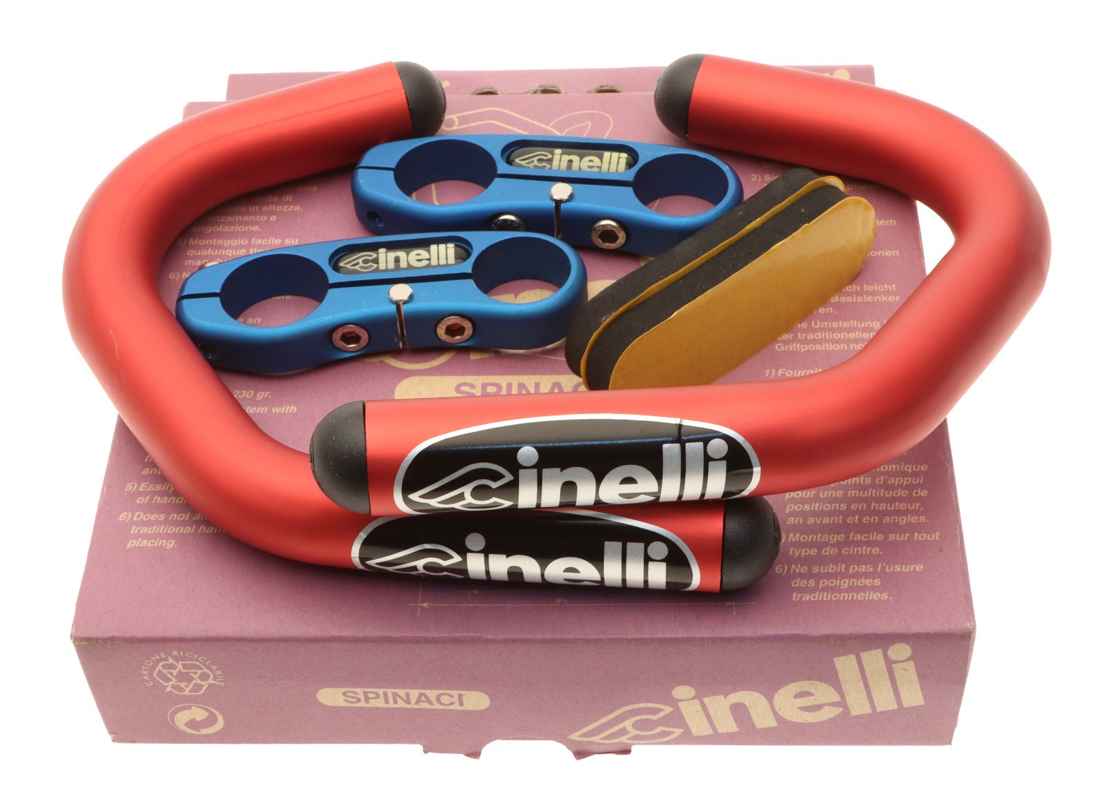 Cinelli Spinaci Handlebar Extensions Metallic Red/Blue Time Trial NEW NOS NIB