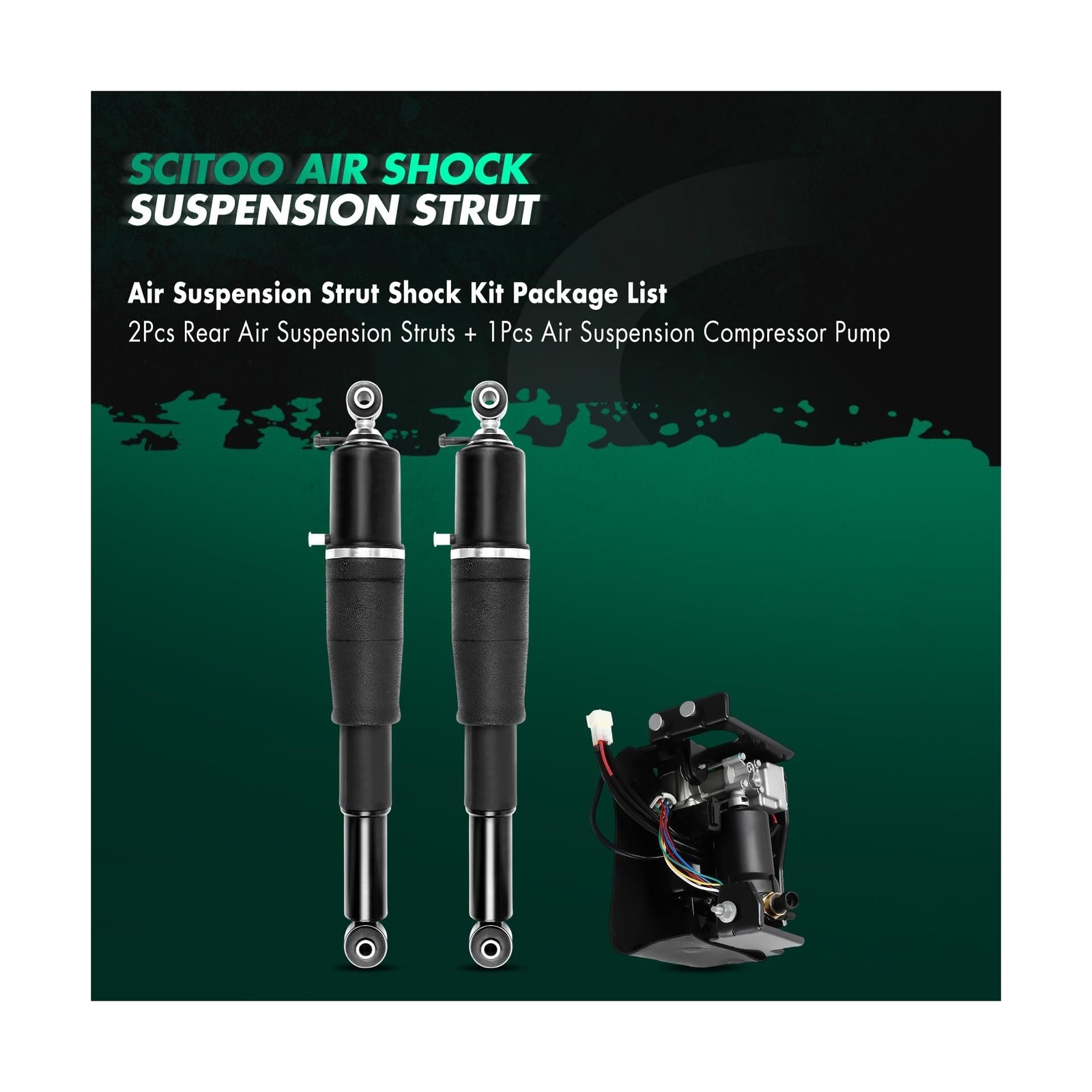 SCITOO Air Struts Suspension Kits Shocks Struts Air Compressor Pump fit for C…