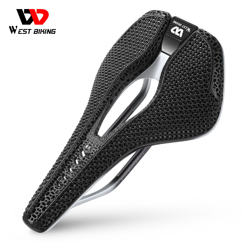 WEST BIKING 3D Printed Short Nose Bicycle Saddle Carbon Fiber Bike Saddle White