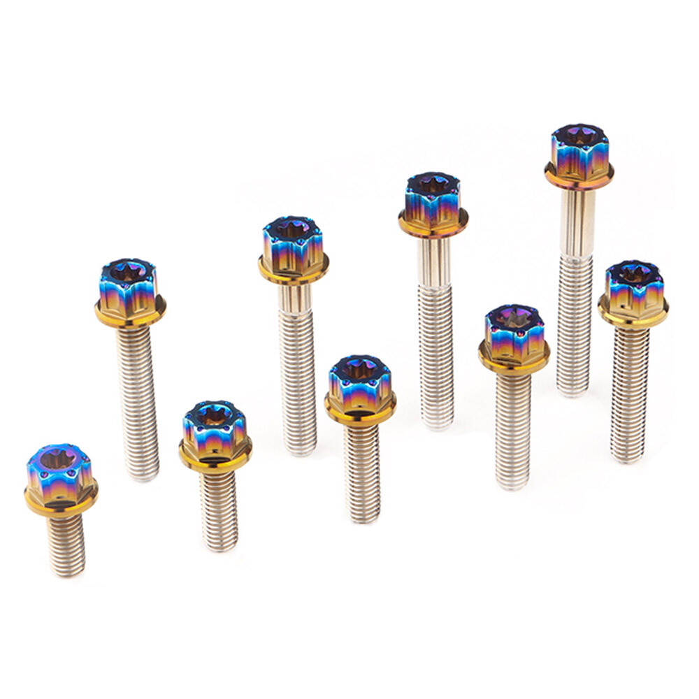M8x20 25 30 35 40 45 50 55 60mm Titanium Screws Flange Ti Bolts Bicycle Fastener