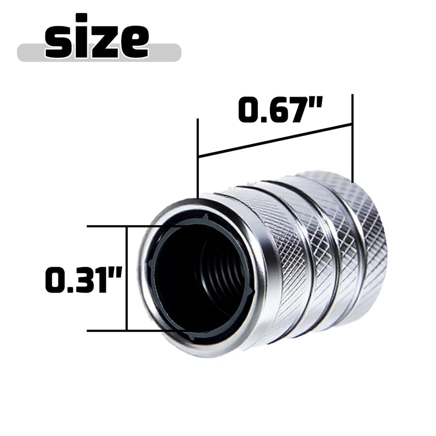 4-Piece Anodized Aluminum-Plastic Composite Tire Valve Stem Caps with Integra…