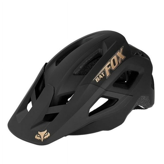 BATFOX MA057 Mountain Bike Helmet for Men & Women Cycling MTB, M, Black Gold