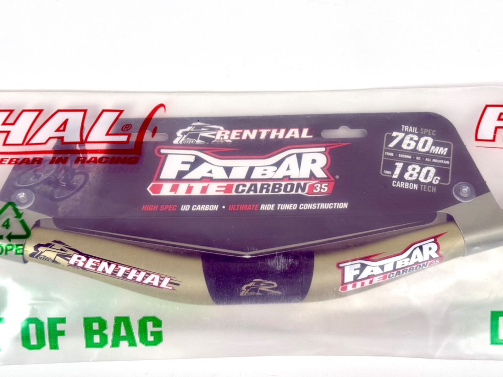 New Limited Edition Gold Renthal FatBar Lite Carbon 35 Handlebar 30mm rise 760mm