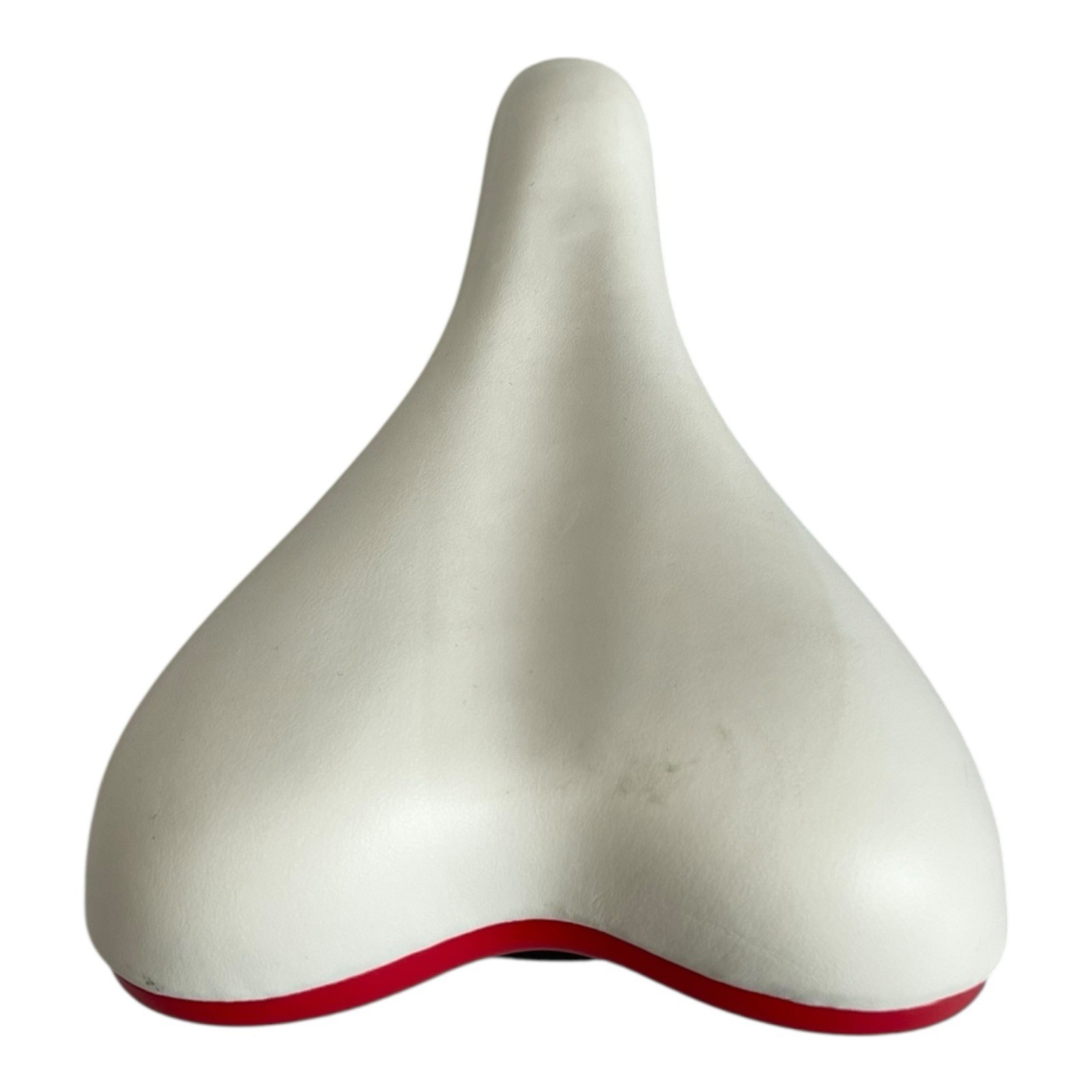 VELO Comfort Hybrid Bike Saddle White Red Accents Steel Synthetic Leather New