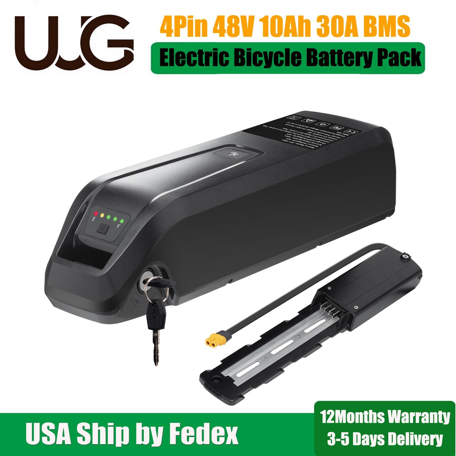 48V 10Ah 1000W Lithium Hailong Ebike Battery Electric Bike Battery with Charger