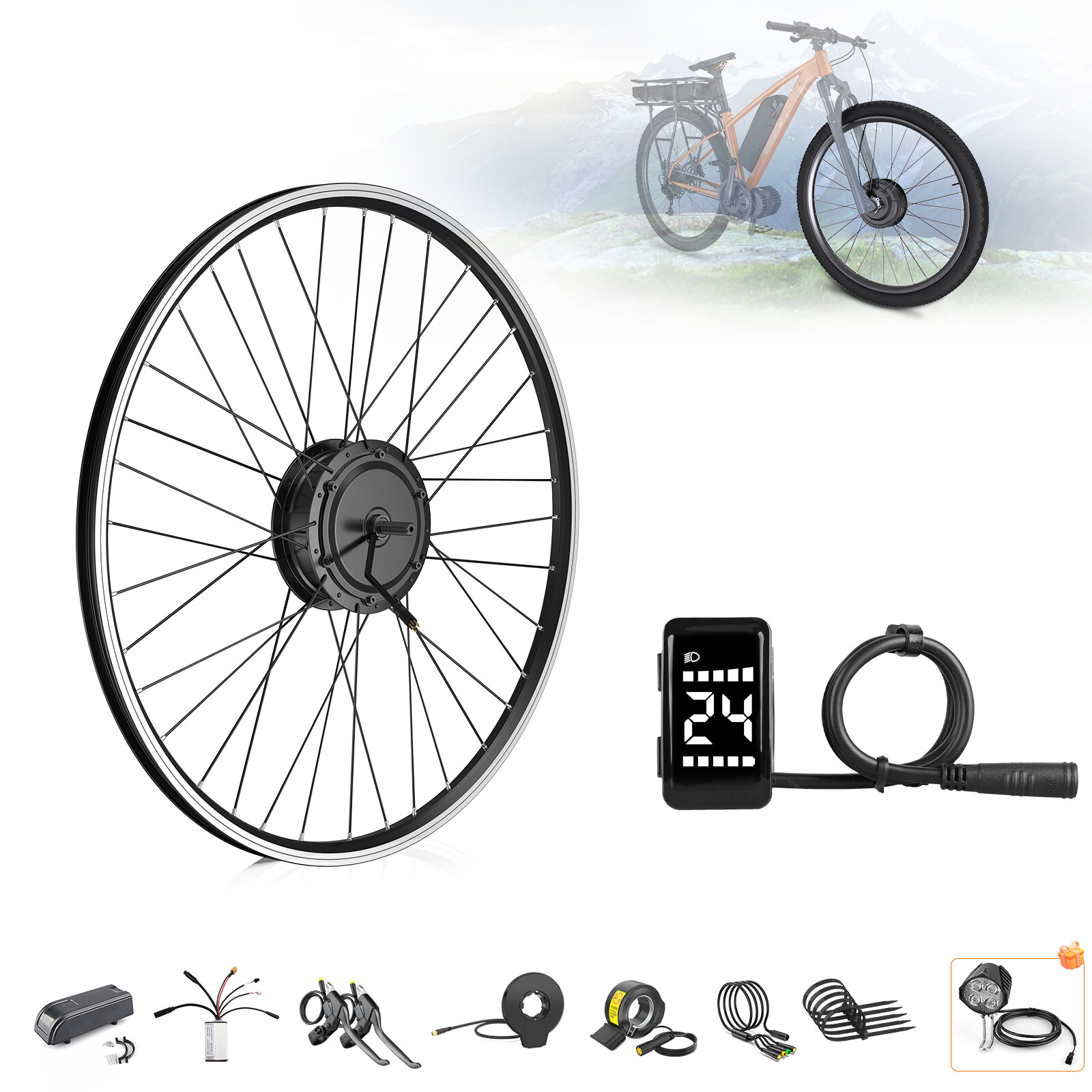 BAFANG 1500W 700C 48V eBike Conversion Kit FRONT Wheel Hub Motor w/ LCD Display