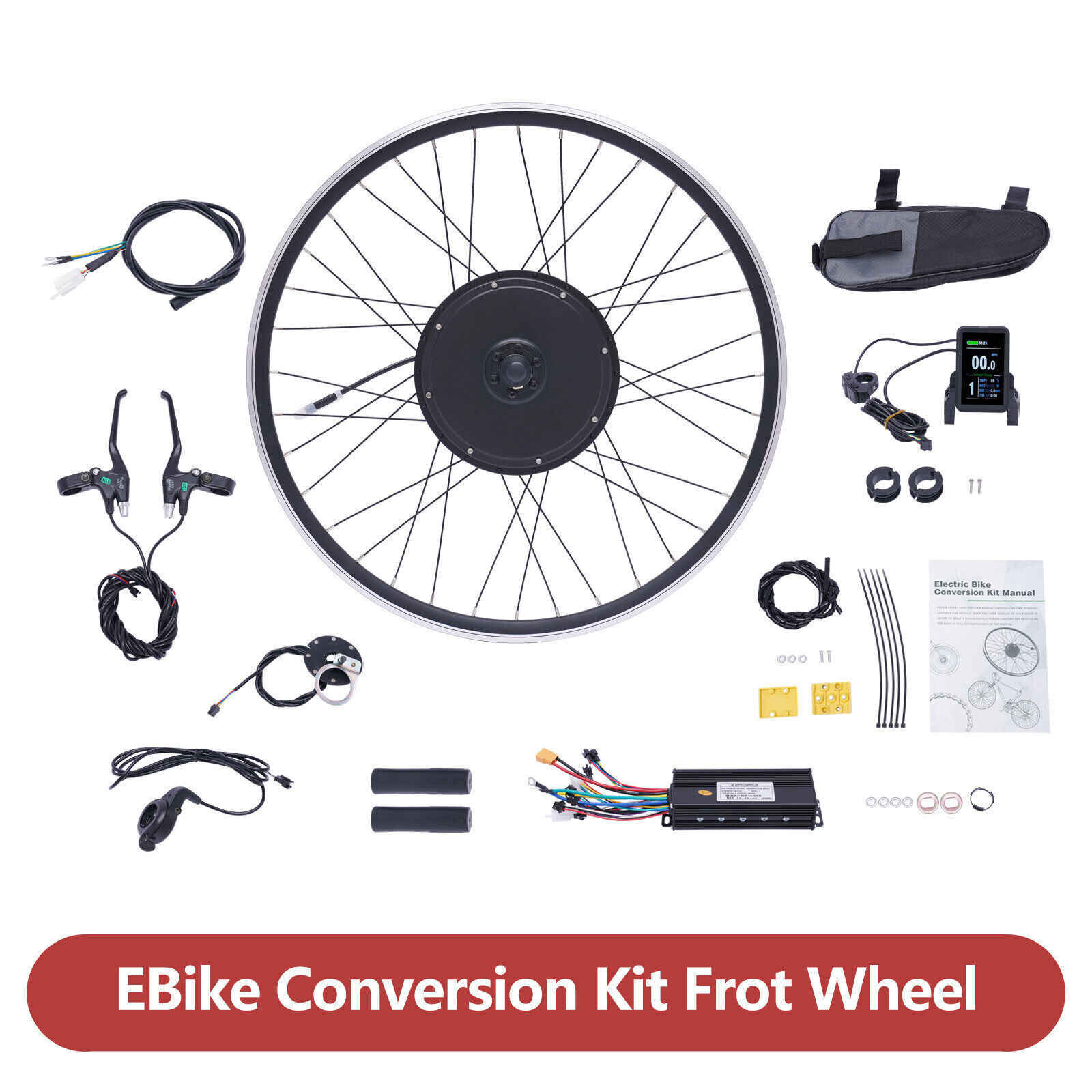 28″/29” Electric Bicycle Motor Conversion Kit Front/Rear Wheel E-Bike Hub w/ LCD