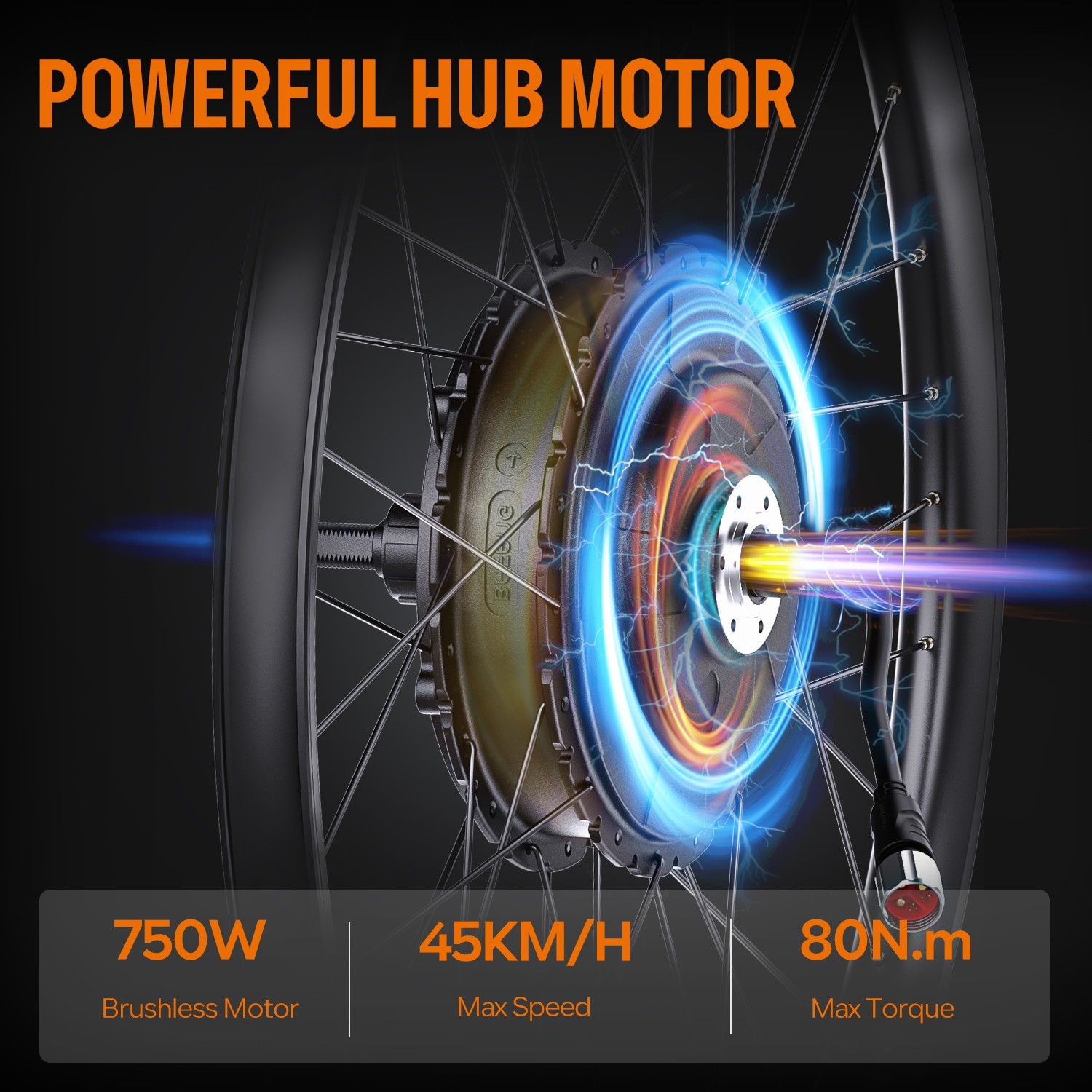 48V 750W BAFANG Rear Wheel Hub Motor DIY 26″ 27.5″ 700C EBike Conversion Kits US