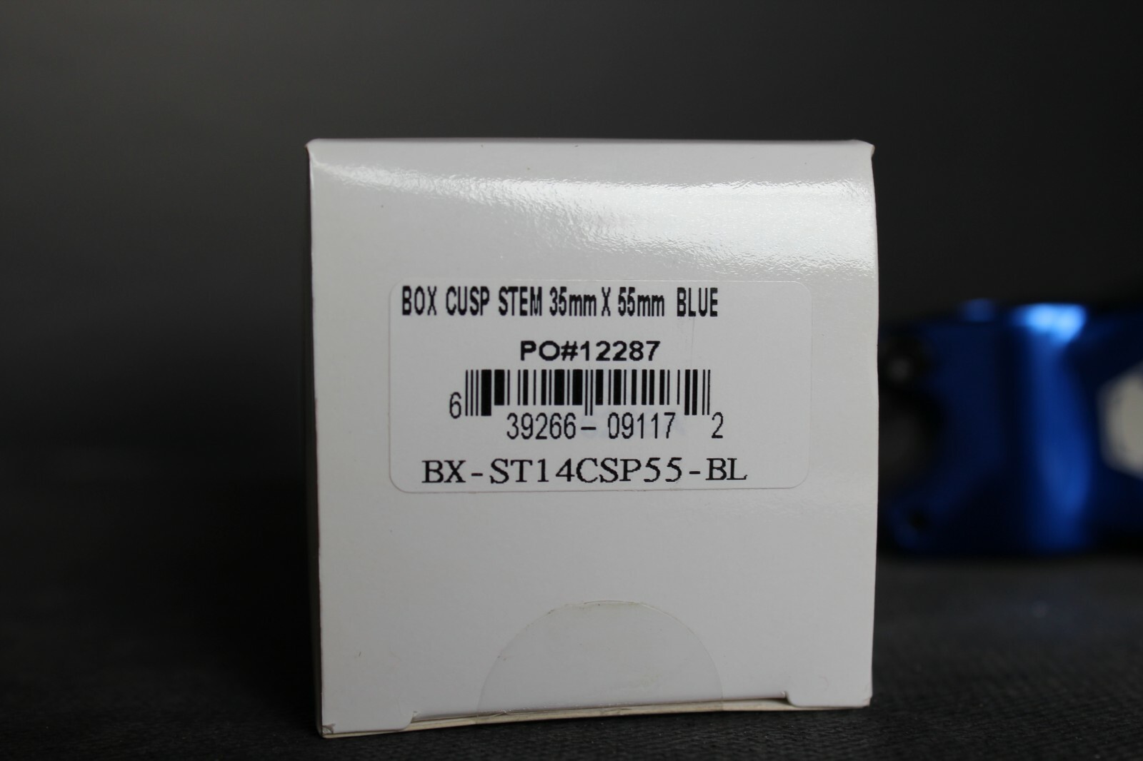 Box Cusp Stem – Blue – 35mm Bar Clamp – 55mm Length – New