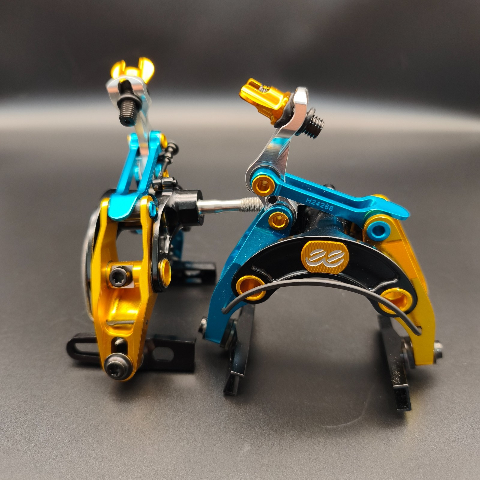 Cane Creek G4 eeBrake Aquaking Edition Regular Mount Set Turquoise/Gold