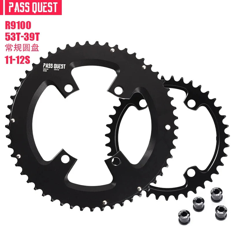 Road Bike Chainring 110bcd 4 Bolts Round Double Chainring 56-42T/54-40T/53-39T