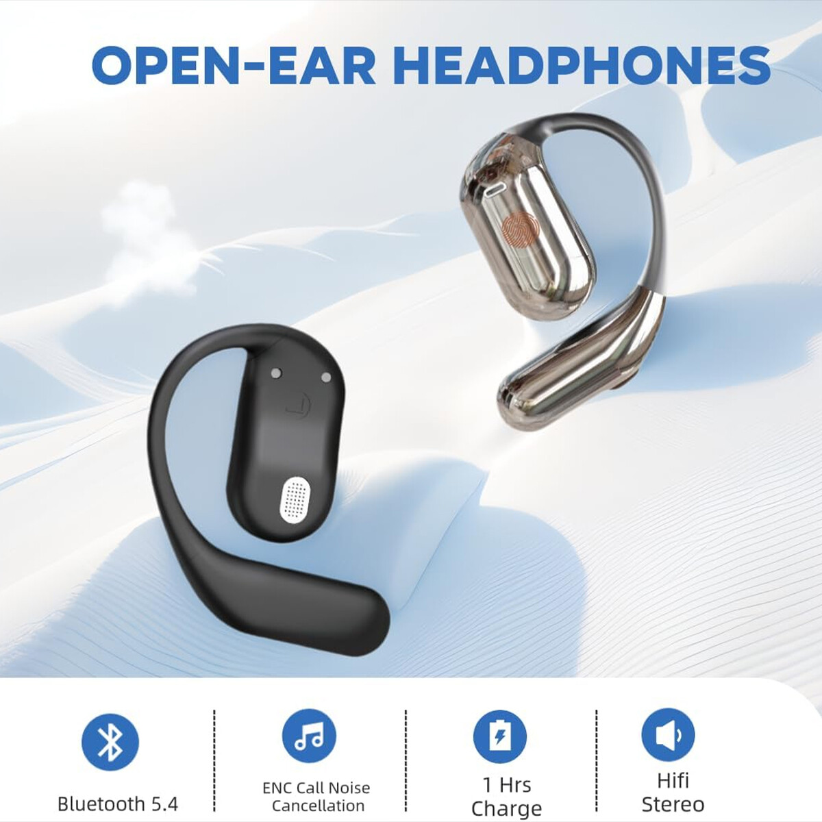 Open Ear Bluetooth 5.4 Headphones Wireless Earbuds Sport Over Earphones Ear Hook