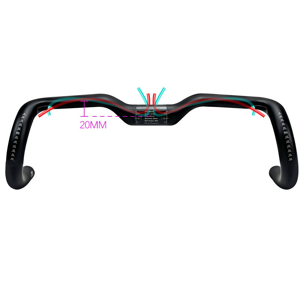 Carbon Fiber Rise Bar Road Bike Handlebar Gravel Bicycle Drop Bar 31.8mm Black