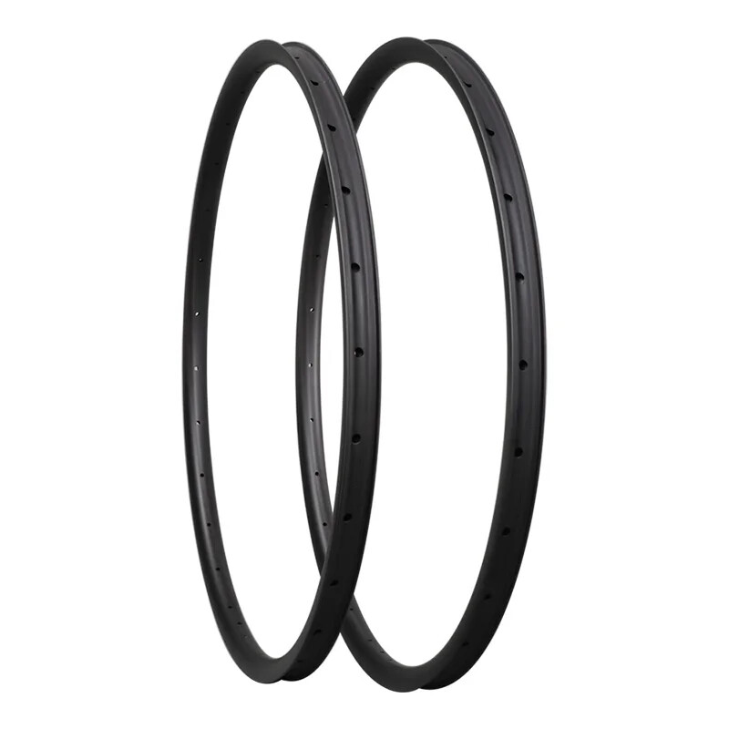 29er Mountain Bike XC Bicycle Asymmetric Carbon Rims 30mm High Hookless 2pcs