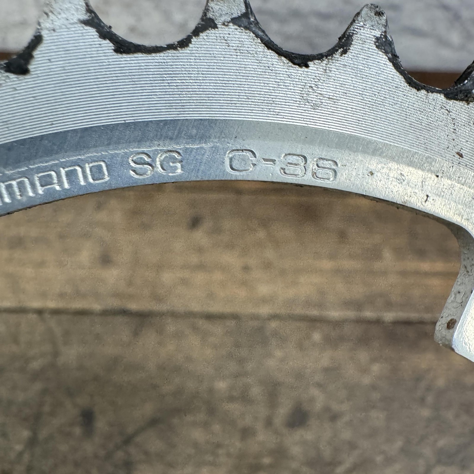 Vintage Shimano SG 46/36/24T Chainring Set 110/74 BCD Silver MTB Triple Deore