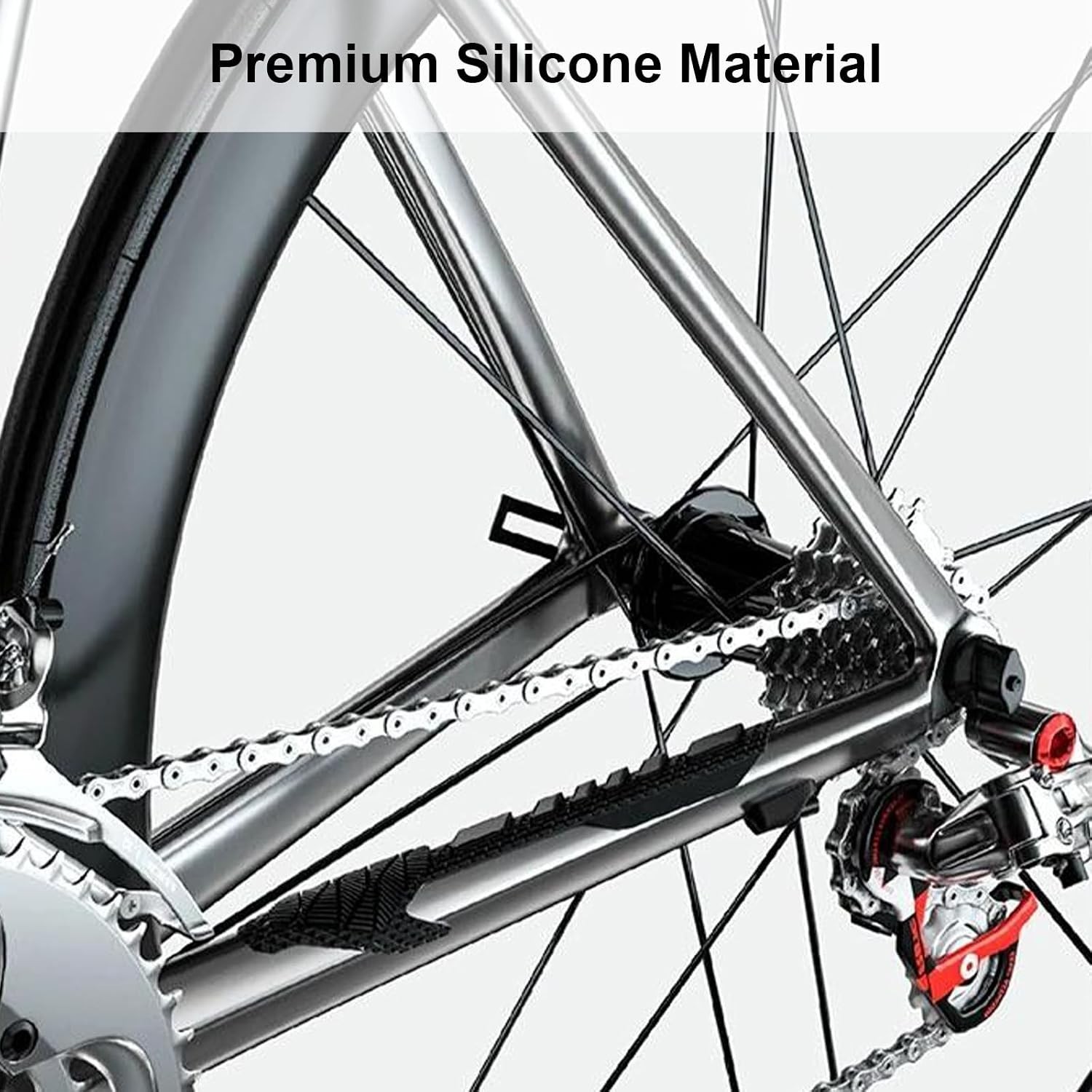 Bike Frame Protection Pad – 2 x Silicone Chainstay Guards with Strong Adhesion