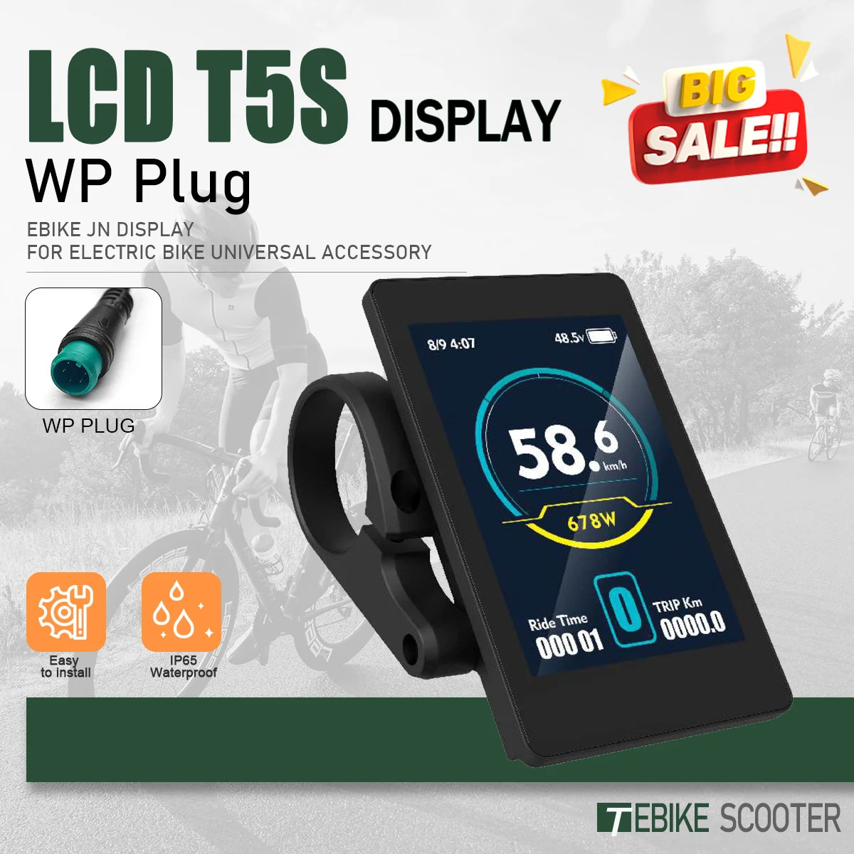 E-bike Display For Protocol No. 2 Intelligent Controller 24V-72V Ebike Panel