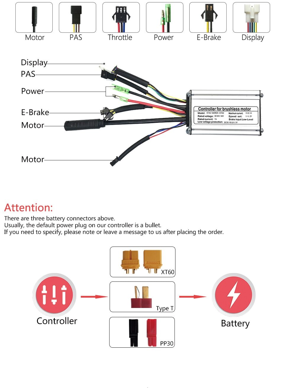 250W 350W 500W Electric Bike Brushless Gear Front Motor Wheel Conversion Kit