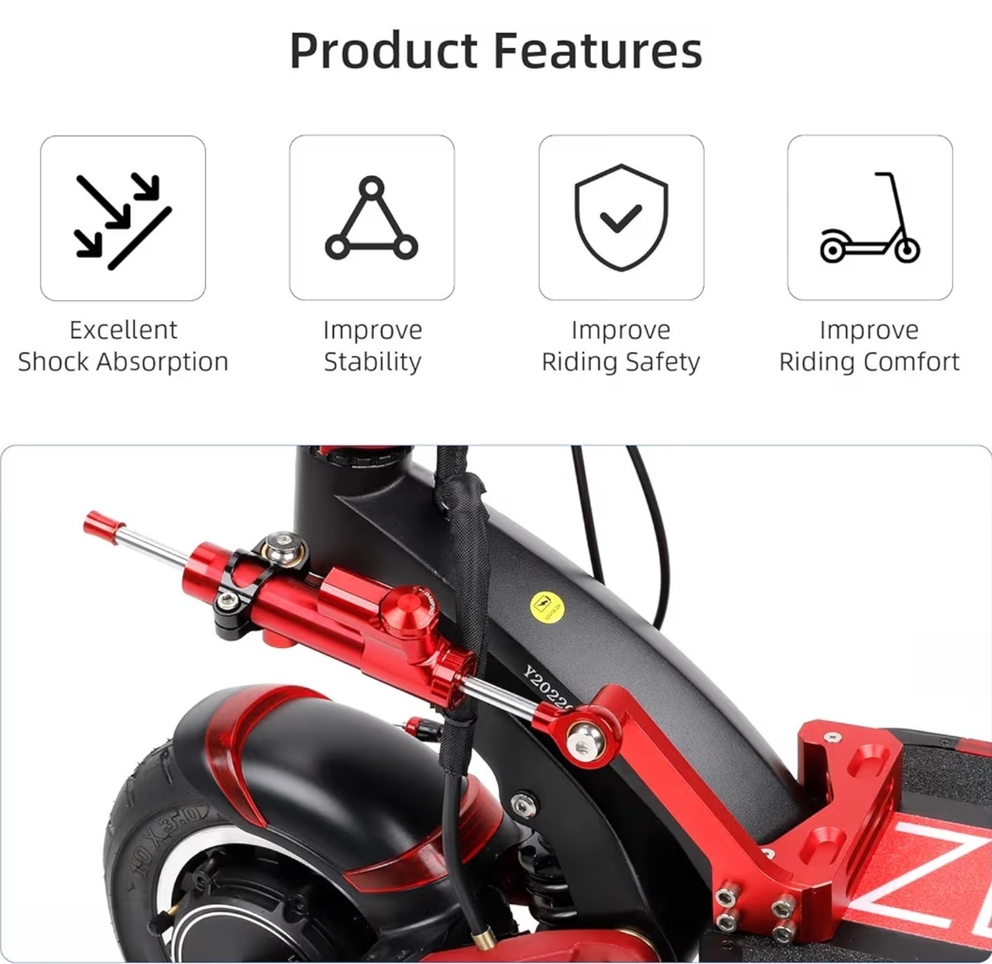 Steering Damper Tube for Zero 10X Scooter Accessories High Speed Driving Stab…
