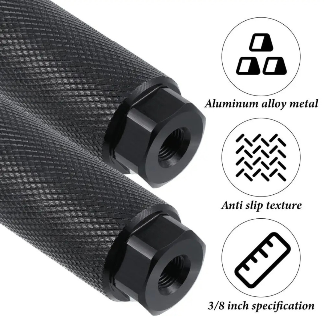 1Pair Bike Pegs Aluminum Alloy Lead Foot Bicycle Pegs MBX Pegs Fit 3/8 in Axles
