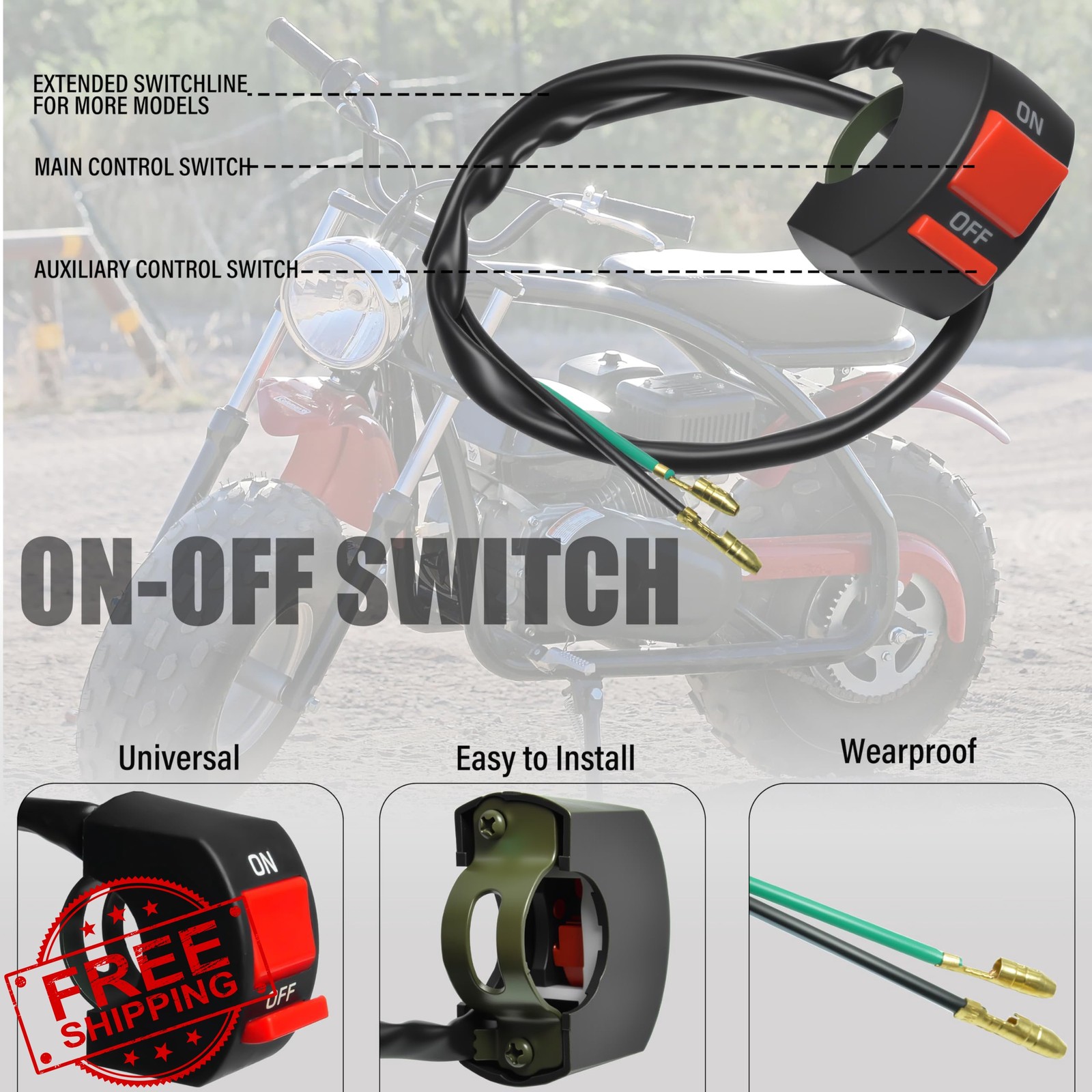 JXPANG Mini Bike Throttle Cable Kit Blue