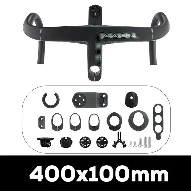 380-440mm Carbon Road Bike Internal Wiring Integrated Bar with Comput Holder